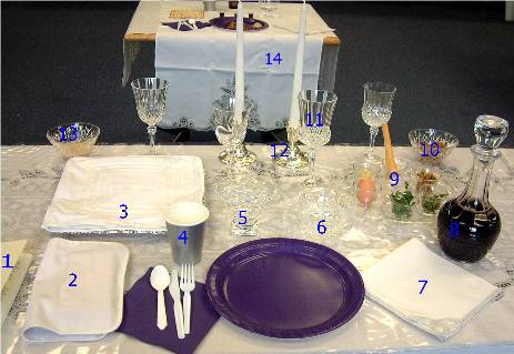 Seder leader's place setting